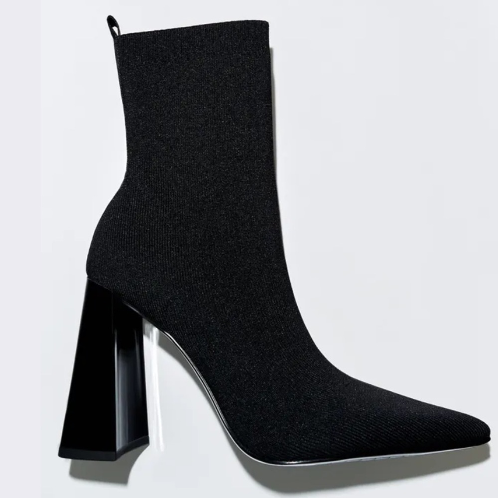 ZARA FABRIC HEELED ANKLE BOOTS SZ 9 EU 40 - Picture 3 of 12